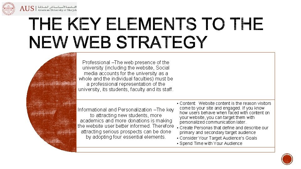Professional –The web presence of the university (including the website, Social media accounts for Professional –The web presence of the university (including the website, Social media accounts for