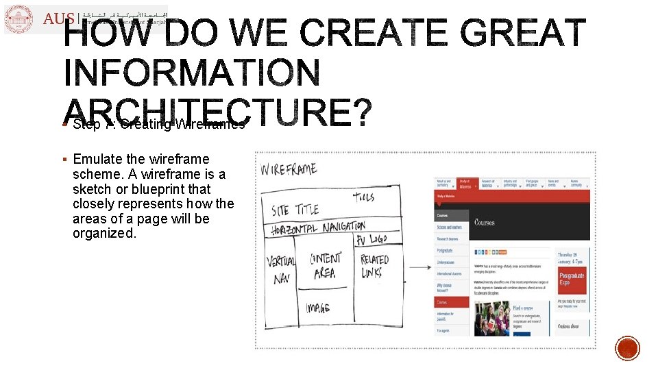 § Step 7: Creating Wireframes § Emulate the wireframe scheme. A wireframe is a § Step 7: Creating Wireframes § Emulate the wireframe scheme. A wireframe is a