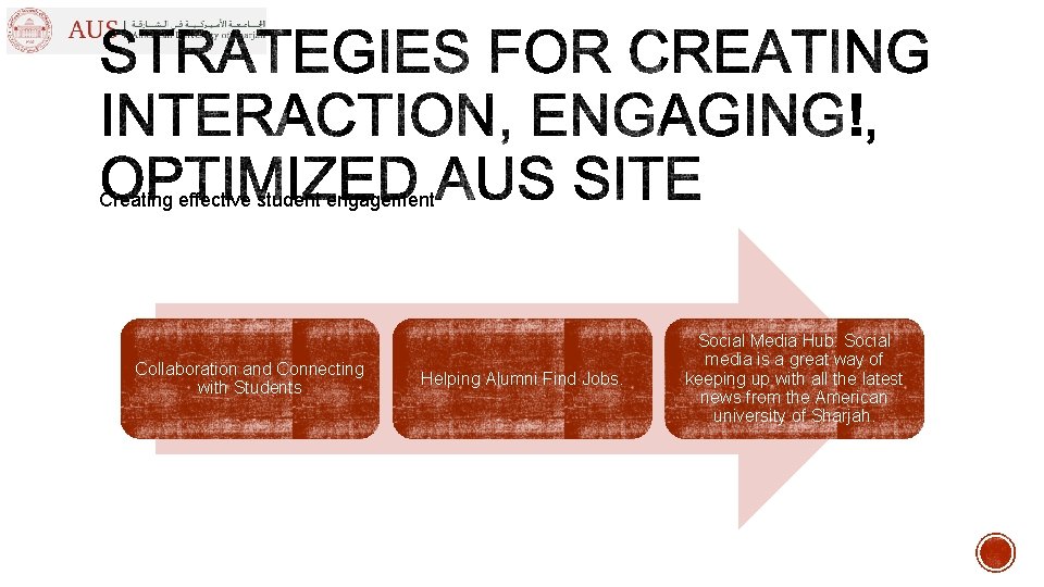 Creating effective student engagement Collaboration and Connecting with Students Helping Alumni Find Jobs. Social Creating effective student engagement Collaboration and Connecting with Students Helping Alumni Find Jobs. Social