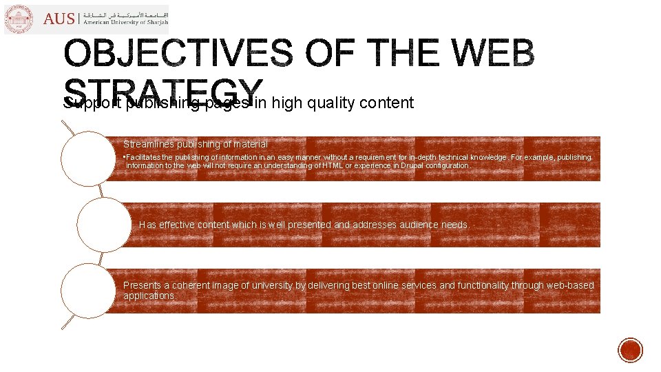 Support publishing pages in high quality content Streamlines publishing of material • Facilitates the Support publishing pages in high quality content Streamlines publishing of material • Facilitates the