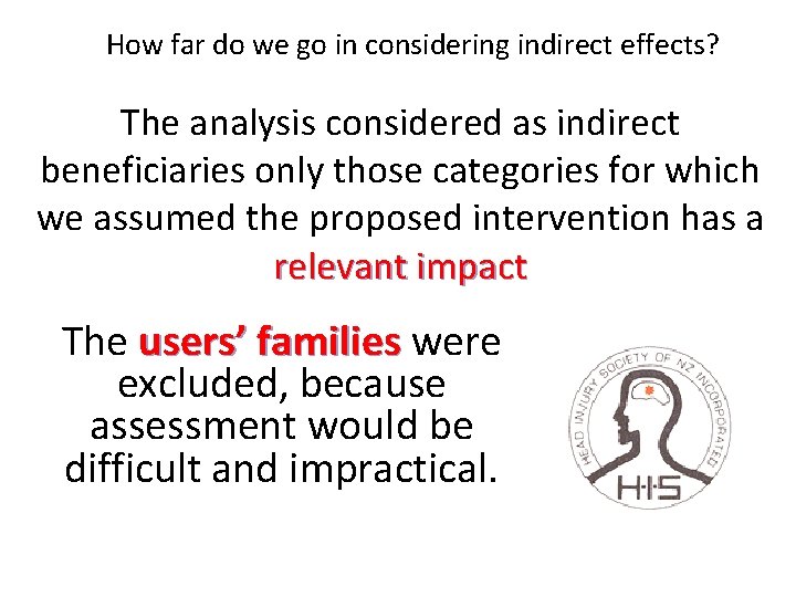 How far do we go in considering indirect effects? The analysis considered as indirect How far do we go in considering indirect effects? The analysis considered as indirect
