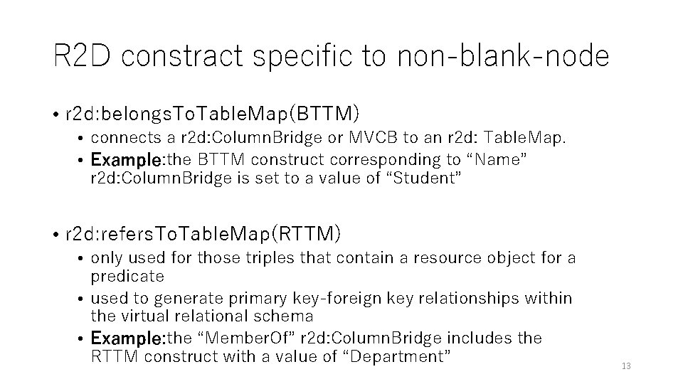 R 2 D constract specific to non-blank-node • r 2 d: belongs. To. Table. R 2 D constract specific to non-blank-node • r 2 d: belongs. To. Table.