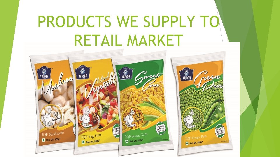 PRODUCTS WE SUPPLY TO RETAIL MARKET PRODUCTS WE SUPPLY TO RETAIL MARKET