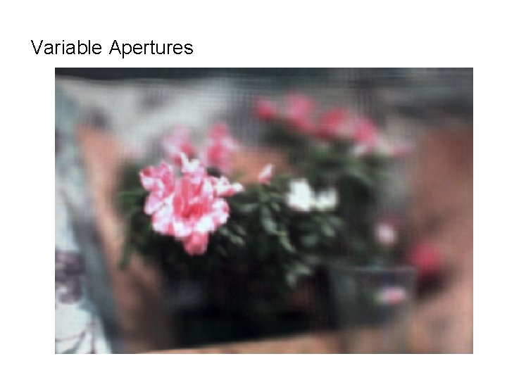 Variable Apertures Variable Apertures