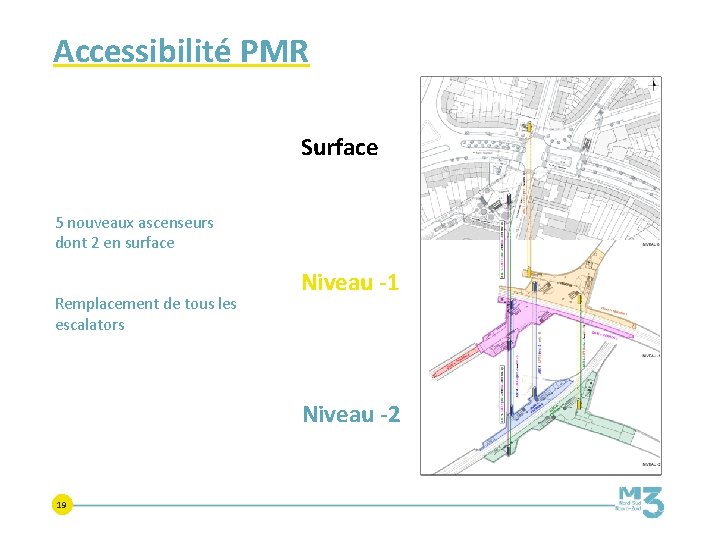 Accessibilité PMR Surface 5 nouveaux ascenseurs dont 2 en surface Remplacement de tous les Accessibilité PMR Surface 5 nouveaux ascenseurs dont 2 en surface Remplacement de tous les