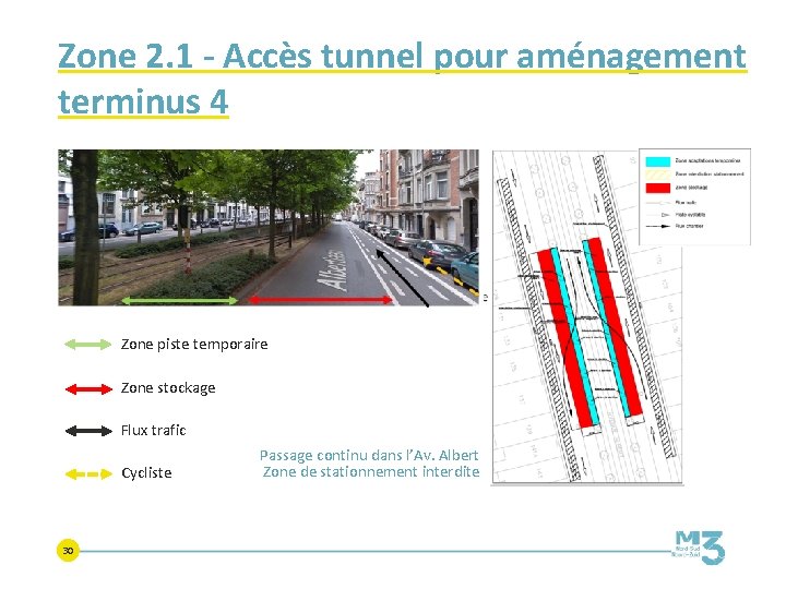 Zone 2. 1 - Accès tunnel pour aménagement terminus 4 Zone piste temporaire Zone