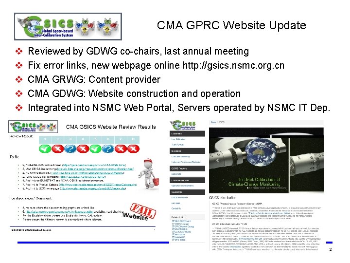 CMA GPRC Website Update v v v Reviewed by GDWG co-chairs, last annual meeting CMA GPRC Website Update v v v Reviewed by GDWG co-chairs, last annual meeting
