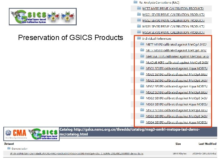 Preservation of GSICS Products 7 Preservation of GSICS Products 7