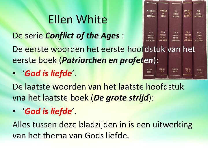 Ellen White De serie Conflict of the Ages : De eerste woorden het eerste Ellen White De serie Conflict of the Ages : De eerste woorden het eerste