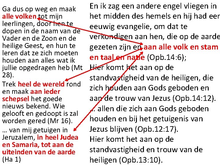 Ga dus op weg en maak alle volken tot mijn leerlingen, door hen te Ga dus op weg en maak alle volken tot mijn leerlingen, door hen te