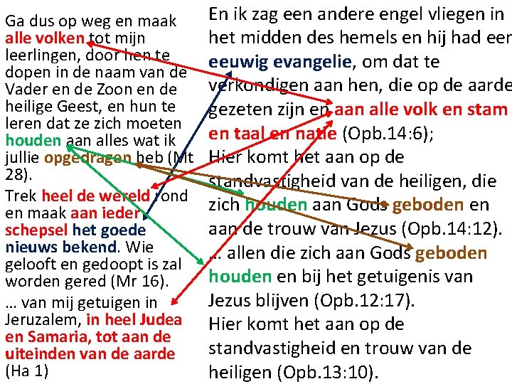 Ga dus op weg en maak alle volken tot mijn leerlingen, door hen te Ga dus op weg en maak alle volken tot mijn leerlingen, door hen te