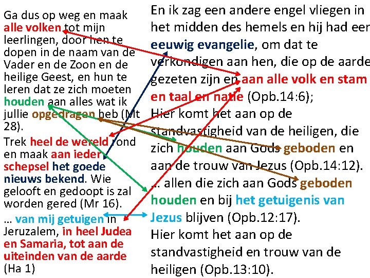 Ga dus op weg en maak alle volken tot mijn leerlingen, door hen te Ga dus op weg en maak alle volken tot mijn leerlingen, door hen te