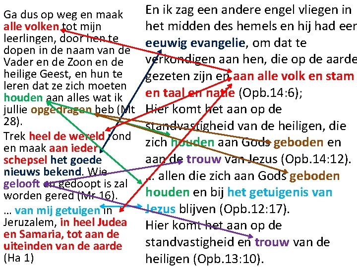 Ga dus op weg en maak alle volken tot mijn leerlingen, door hen te Ga dus op weg en maak alle volken tot mijn leerlingen, door hen te