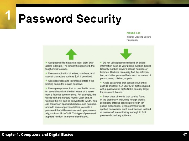 1 Password Security Chapter 1: Computers and Digital Basics 47 