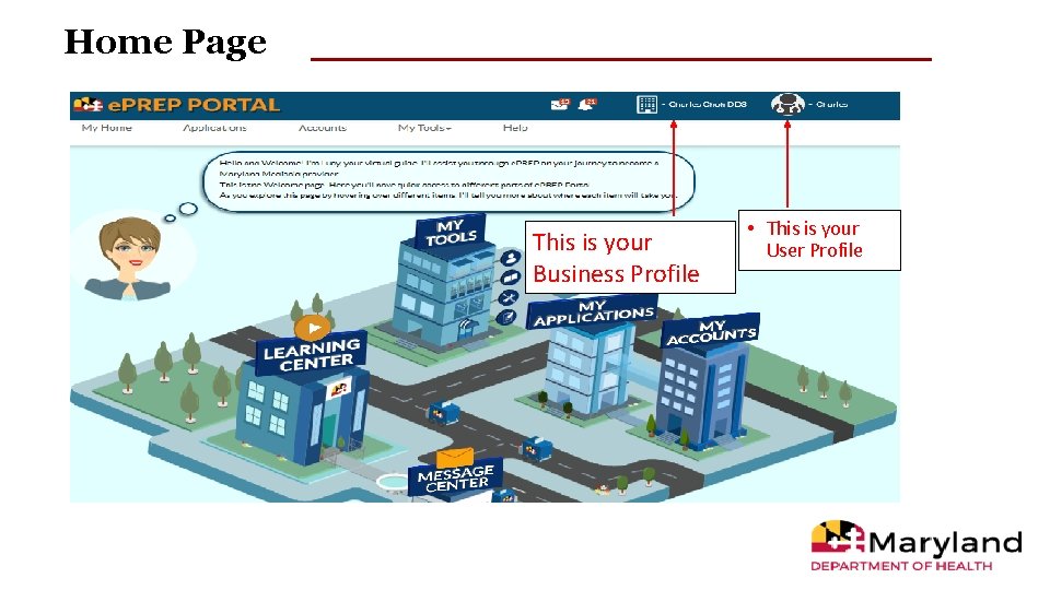 Home Page This is your Business Profile • This is your User Profile Home Page This is your Business Profile • This is your User Profile