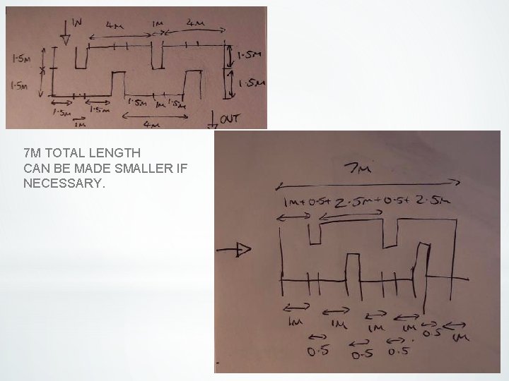 7 M TOTAL LENGTH CAN BE MADE SMALLER IF NECESSARY. 