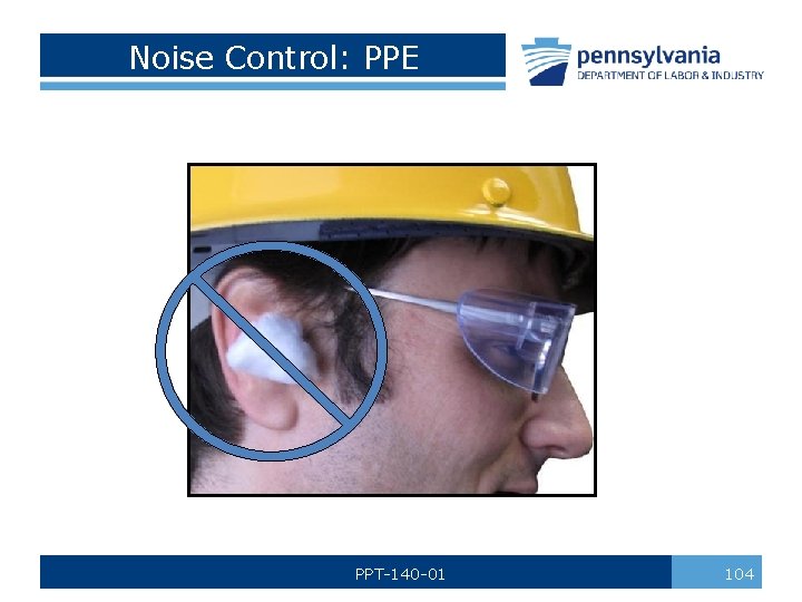 Noise Control: PPE PPT-140 -01 104 