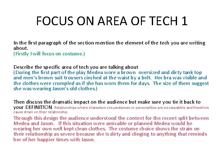 FOCUS ON AREA OF TECH 1 In the first paragraph of the section mention