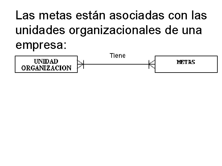 Las metas están asociadas con las unidades organizacionales de una empresa: 