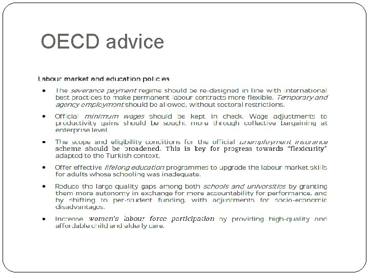 OECD advice OECD advice