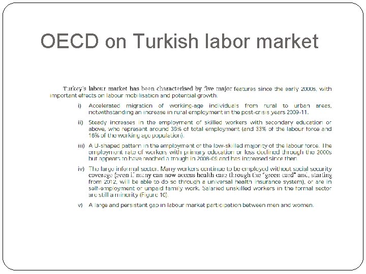 OECD on Turkish labor market OECD on Turkish labor market