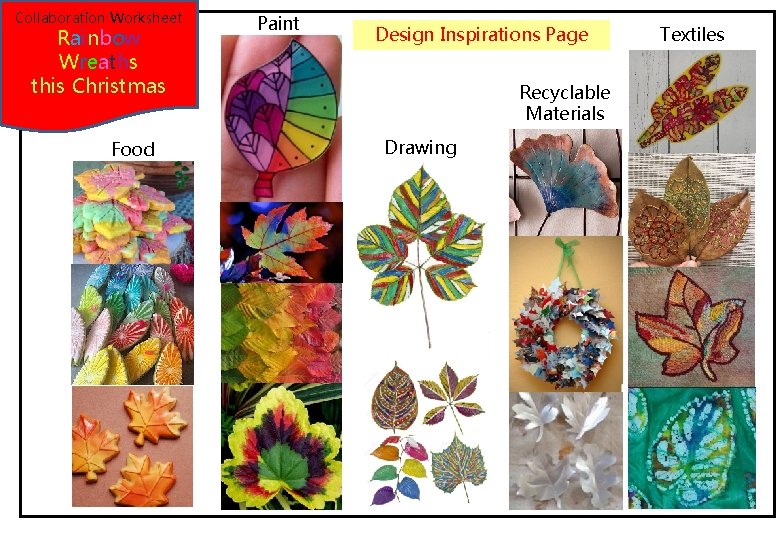 Collaboration Worksheet Rainbow Wreaths this Christmas Food Paint Design Inspirations Page Recyclable Materials Drawing Collaboration Worksheet Rainbow Wreaths this Christmas Food Paint Design Inspirations Page Recyclable Materials Drawing