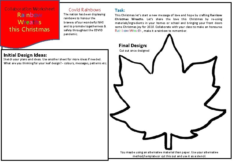 Collaboration Worksheet Rainbow Wreaths this Christmas Covid Rainbows The nation has been displaying rainbows Collaboration Worksheet Rainbow Wreaths this Christmas Covid Rainbows The nation has been displaying rainbows