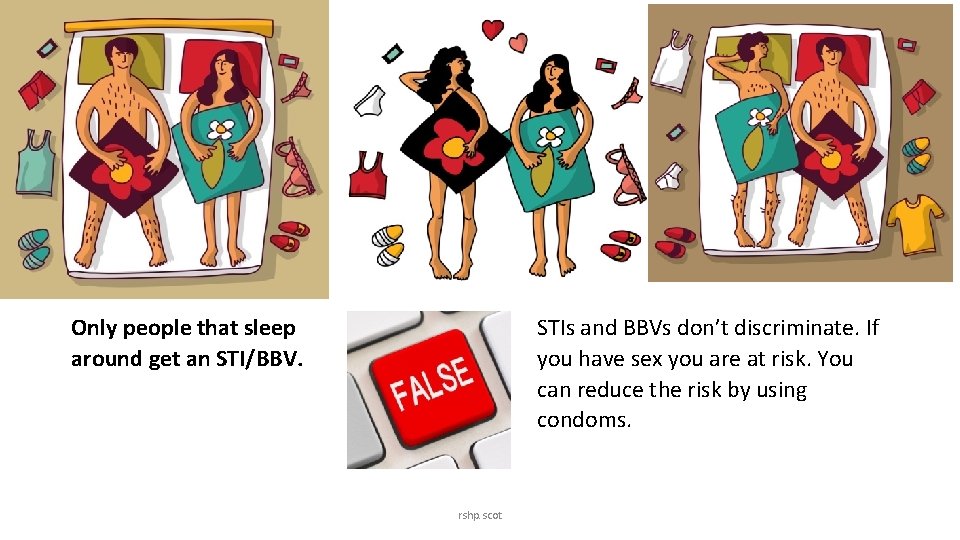 Only people that sleep around get an STI/BBV. STIs and BBVs don’t discriminate. If Only people that sleep around get an STI/BBV. STIs and BBVs don’t discriminate. If