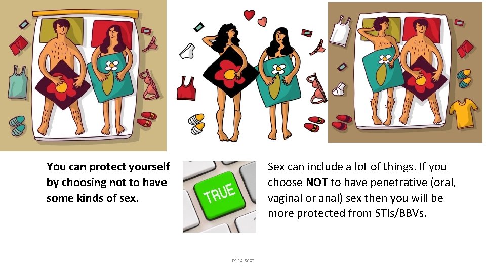 You can protect yourself by choosing not to have some kinds of sex. Sex You can protect yourself by choosing not to have some kinds of sex. Sex