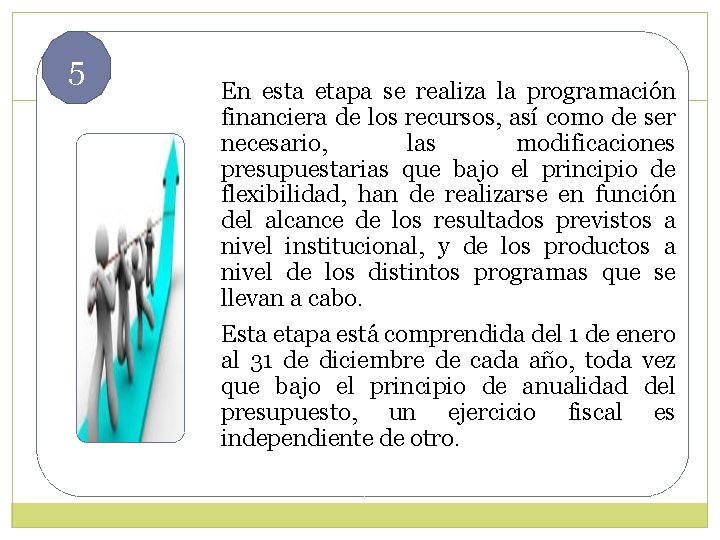 5 En esta etapa se realiza la programación financiera de los recursos, así como 5 En esta etapa se realiza la programación financiera de los recursos, así como