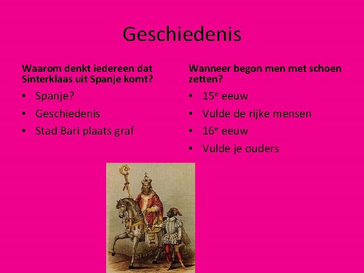 Geschiedenis Waarom denkt iedereen dat Sinterklaas uit Spanje komt? Wanneer begon met schoen zetten?