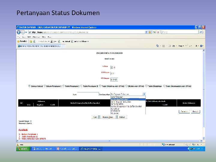 Pertanyaan Status Dokumen 