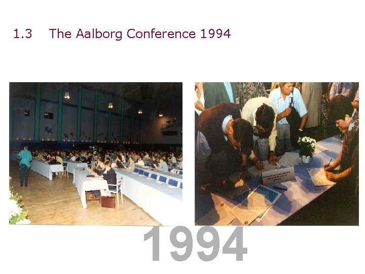 1. 3 The Aalborg Conference 1994 