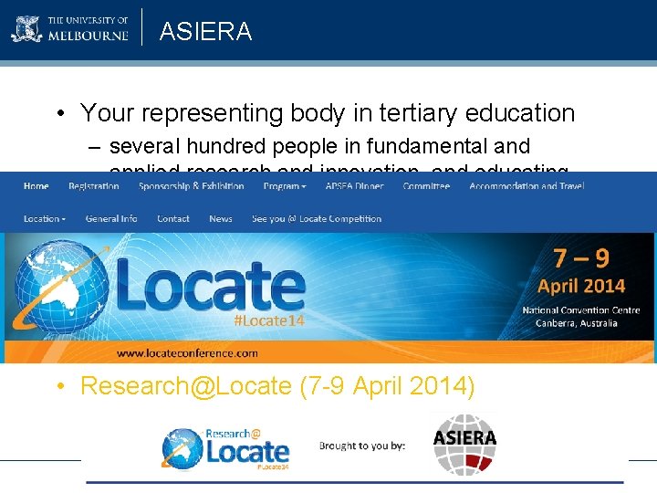 ASIERA • Your representing body in tertiary education – several hundred people in fundamental