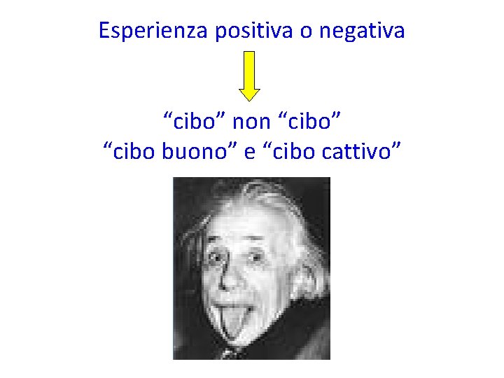 Esperienza positiva o negativa “cibo” non “cibo” “cibo buono” e “cibo cattivo” 