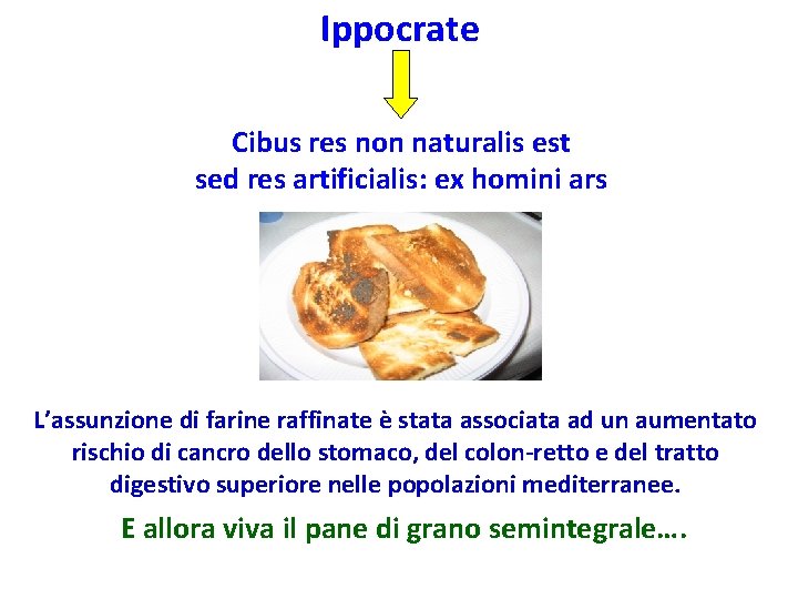 Ippocrate Cibus res non naturalis est sed res artificialis: ex homini ars L’assunzione di