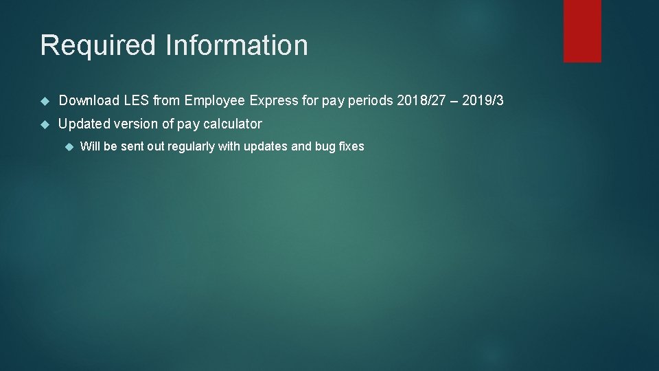 Required Information Download LES from Employee Express for pay periods 2018/27 – 2019/3 Updated Required Information Download LES from Employee Express for pay periods 2018/27 – 2019/3 Updated