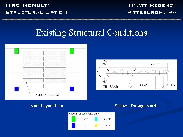 Hiro Mc. Nulty Structural Option Hyatt Regency Pittsburgh, PA Existing Structural Conditions Void Layout