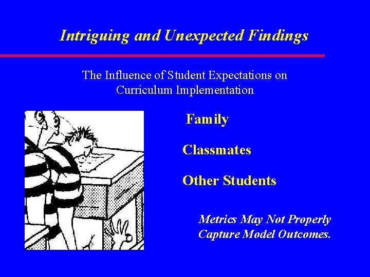 Intriguing and Unexpected Findings The Influence of Student Expectations on Curriculum Implementation Family Classmates Intriguing and Unexpected Findings The Influence of Student Expectations on Curriculum Implementation Family Classmates