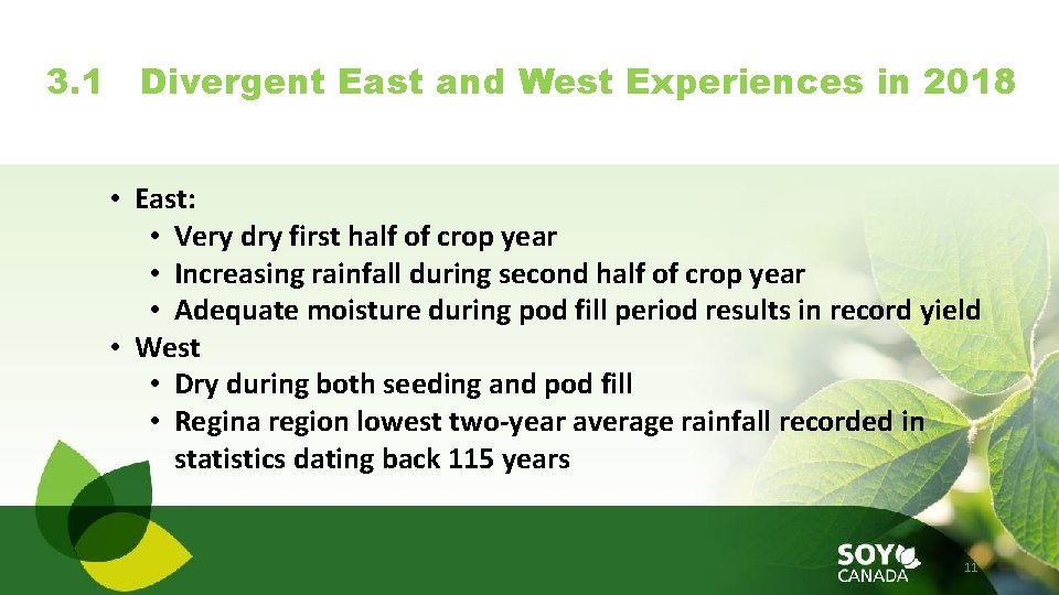 3. 1 Divergent East and West Experiences in 2018 • East: • Very dry