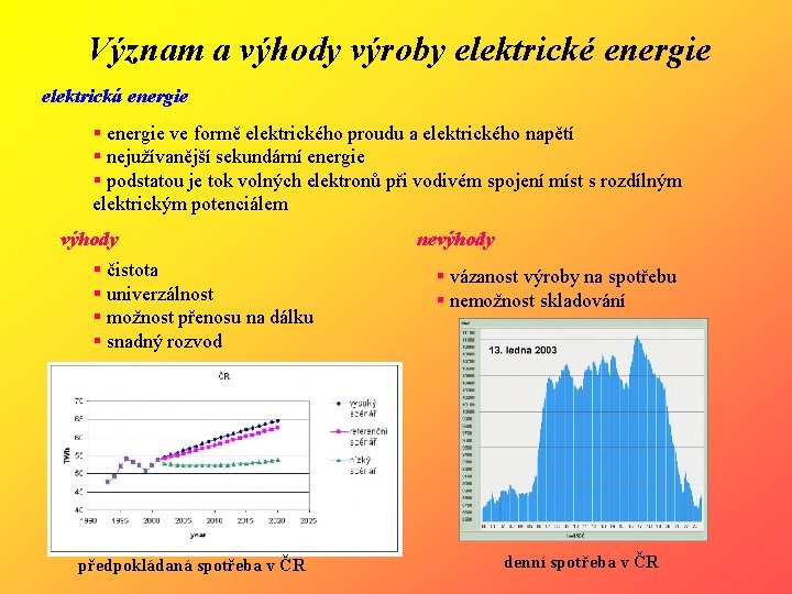 Význam a výhody výroby elektrické energie elektrická energie § energie ve formě elektrického proudu