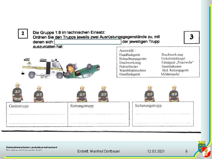 Niederösterreichischer Landesfeuerwehrverband Bezirksfeuerwehrkommando Zwettl Erstellt: Manfred Dorfbauer 12. 03. 2021 6 Niederösterreichischer Landesfeuerwehrverband Bezirksfeuerwehrkommando Zwettl Erstellt: Manfred Dorfbauer 12. 03. 2021 6