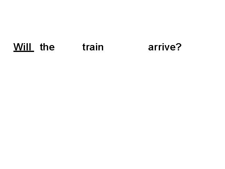 Will the train arrive? Will the train arrive?
