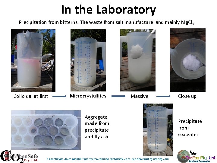 In the Laboratory Precipitation from bitterns. The waste from salt manufacture and mainly Mg. In the Laboratory Precipitation from bitterns. The waste from salt manufacture and mainly Mg.
