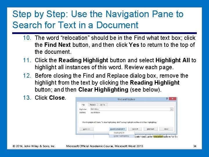 Step by Step: Use the Navigation Pane to Search for Text in a Document