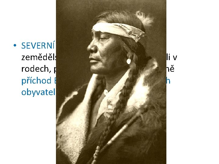 AMERIKA • SEVERNÍ – Indiáni a Eskymáci – lov, zemědělství, nikdy stát nevytvořili, žili