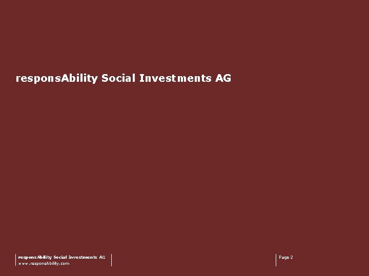 respons. Ability Social Investments AG www. respons. Ability. com Page 2 