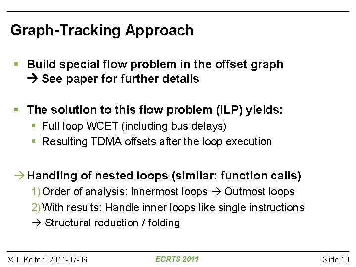 Graph-Tracking Approach Build special flow problem in the offset graph See paper for further