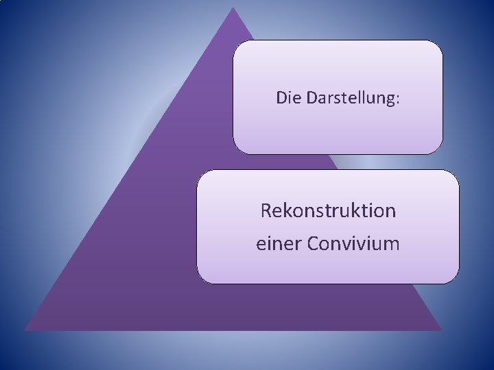 Die Darstellung: Rekonstruktion einer Convivium 