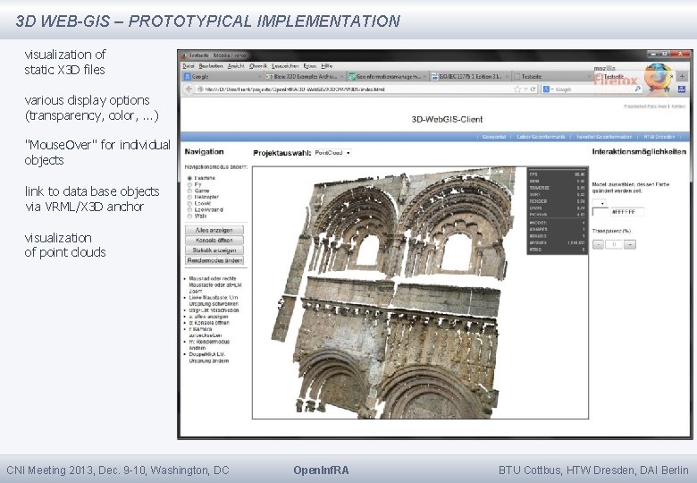 3 D WEB-GIS – PROTOTYPICAL IMPLEMENTATION visualization of static X 3 D files various